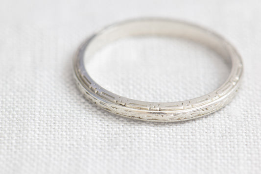 Platinum Engraved Band, 5.75