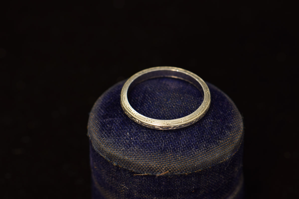 Platinum Engraved Band, 5.75