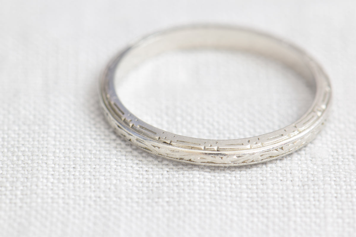 Platinum Engraved Band, 5.75
