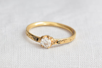 20ct Mourning Ring with Old Cut Diamond, 5.5