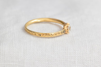 20ct Mourning Ring with Old Cut Diamond, 5.5