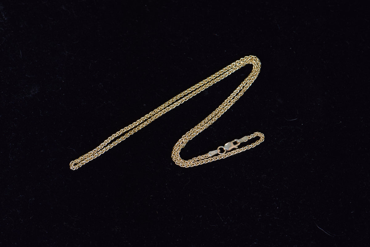 14k Solid Gold Wheat Chain, 16in