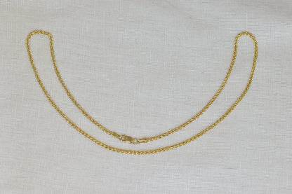 14k Solid Gold Wheat Chain, 16in