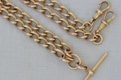 9k Open Curb English Watch Chain, 16in
