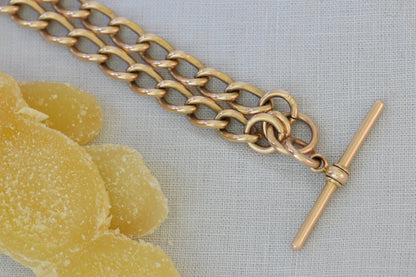 9k Open Curb English Watch Chain, 16in